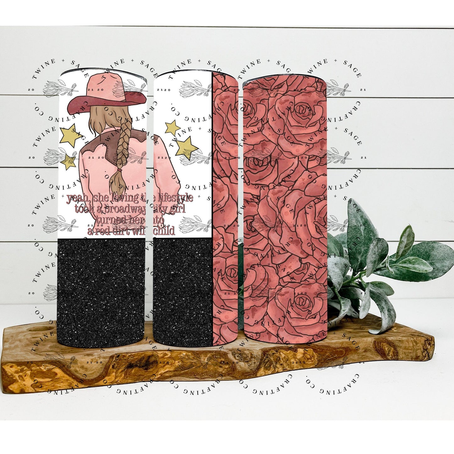 Cowgirl Tumbler, Country Tumbler, Floral Tumbler, Cowboy Tumbler, Western Tumbler, Personalized Mama Gift, Gifts For Moms, Tumbler For Mom - Twine + Sage Co. LLC