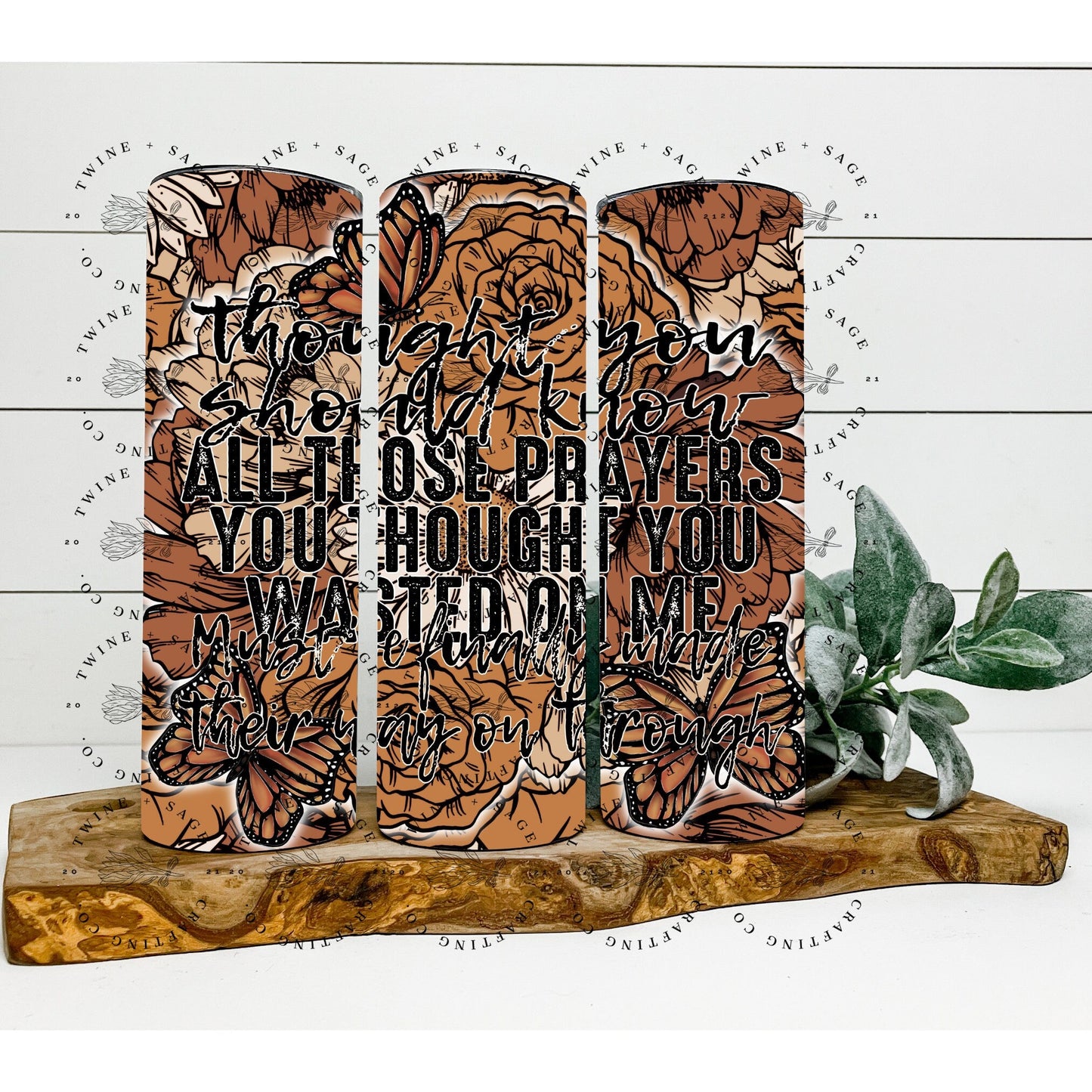 Floral Country Tumbler, 20 oz Skinny Tumbler, Sunflower Tumbler, Western Tumbler, Personalized Mama Gift, Gifts For Moms, Tumbler For Mom - Twine + Sage Co. LLC