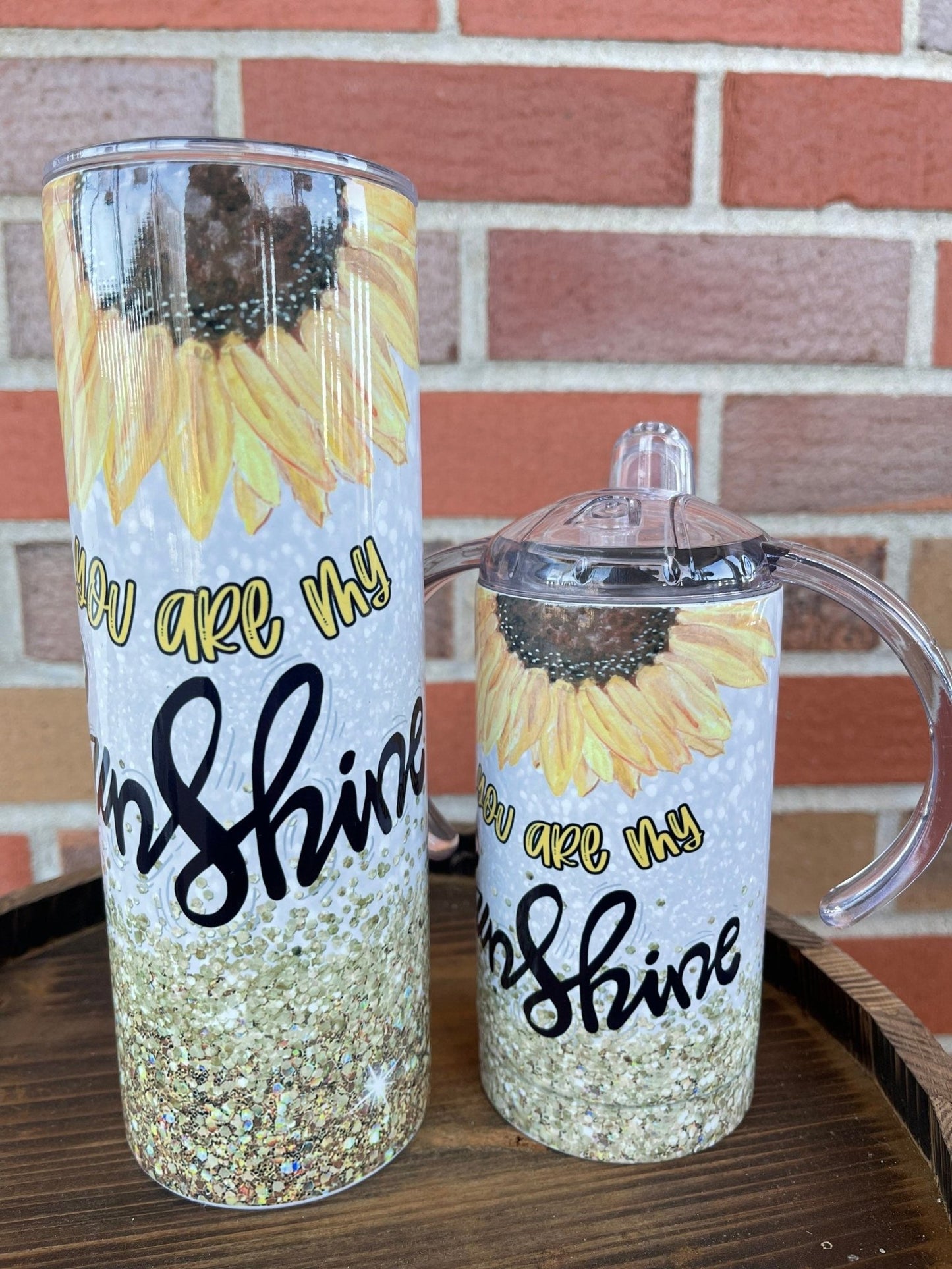 Mama Mini Tumbler Set, Sippy Cup Set, Sunflower, 12 oz 20 oz Skinny Tumbler, Mommy And Me, Matching Tumblers, Gift For Her - Twine + Sage Co. LLC
