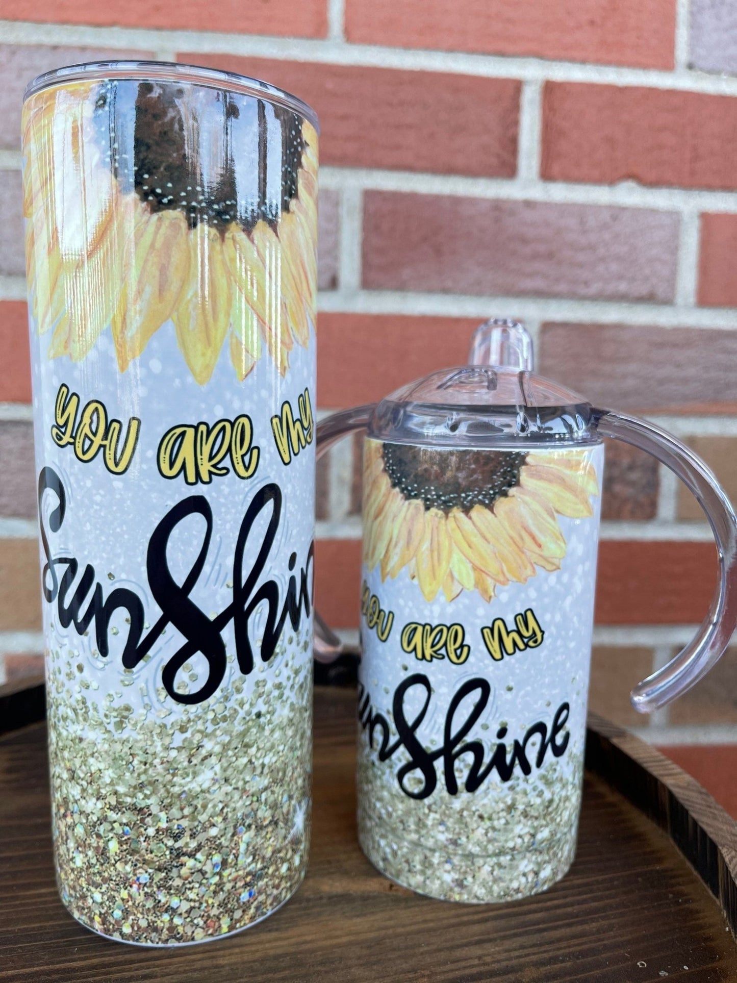Mama Mini Tumbler Set, Sippy Cup Set, Sunflower, 12 oz 20 oz Skinny Tumbler, Mommy And Me, Matching Tumblers, Gift For Her - Twine + Sage Co. LLC