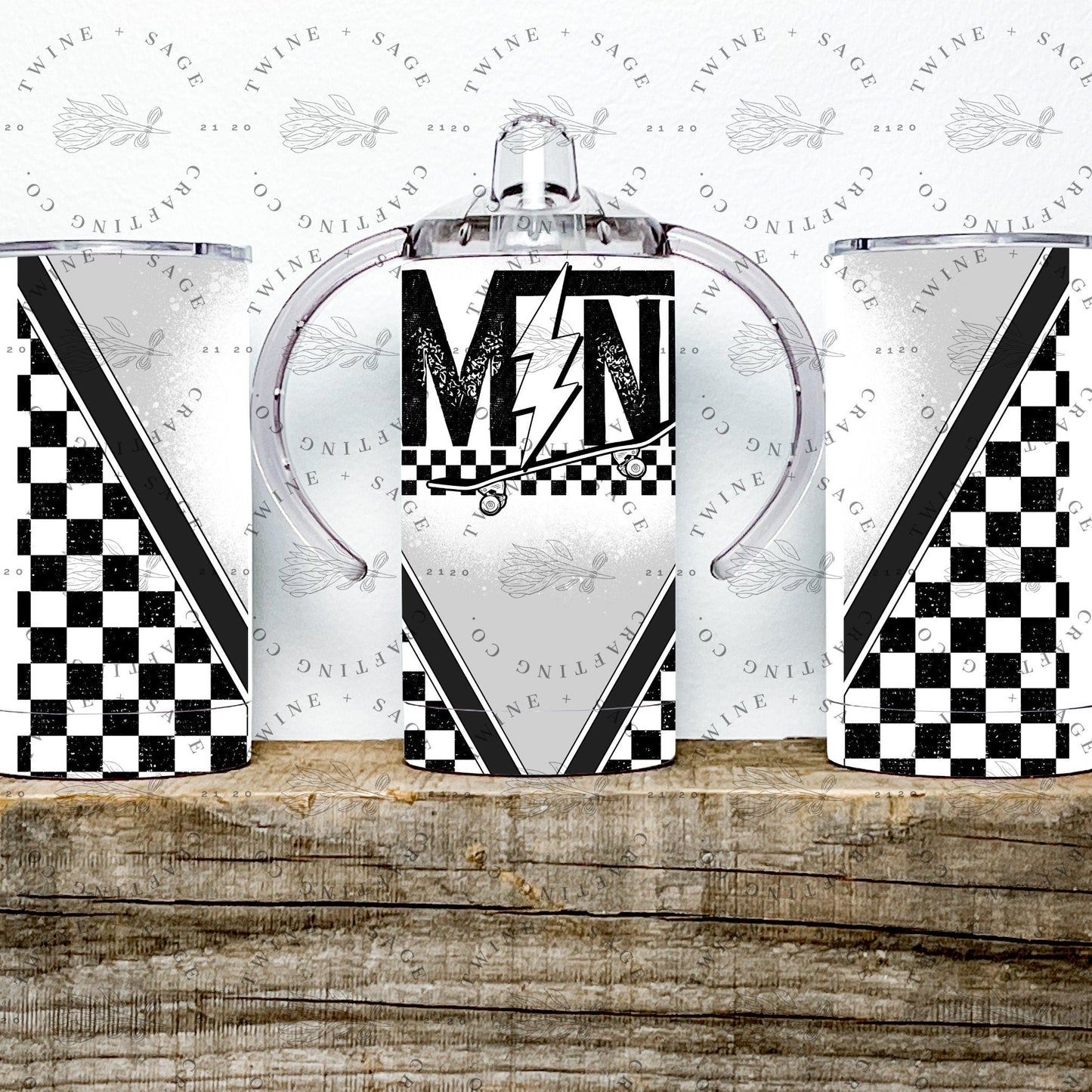 Mama + Mini Tumbler Sippy Cup Set, Checkered Tumbler, 12 oz 20 oz Skinny Tumbler, Mama And Mini Cups, Mommy Me, Mothers Day Set, Alternative - Twine + Sage Co. LLC