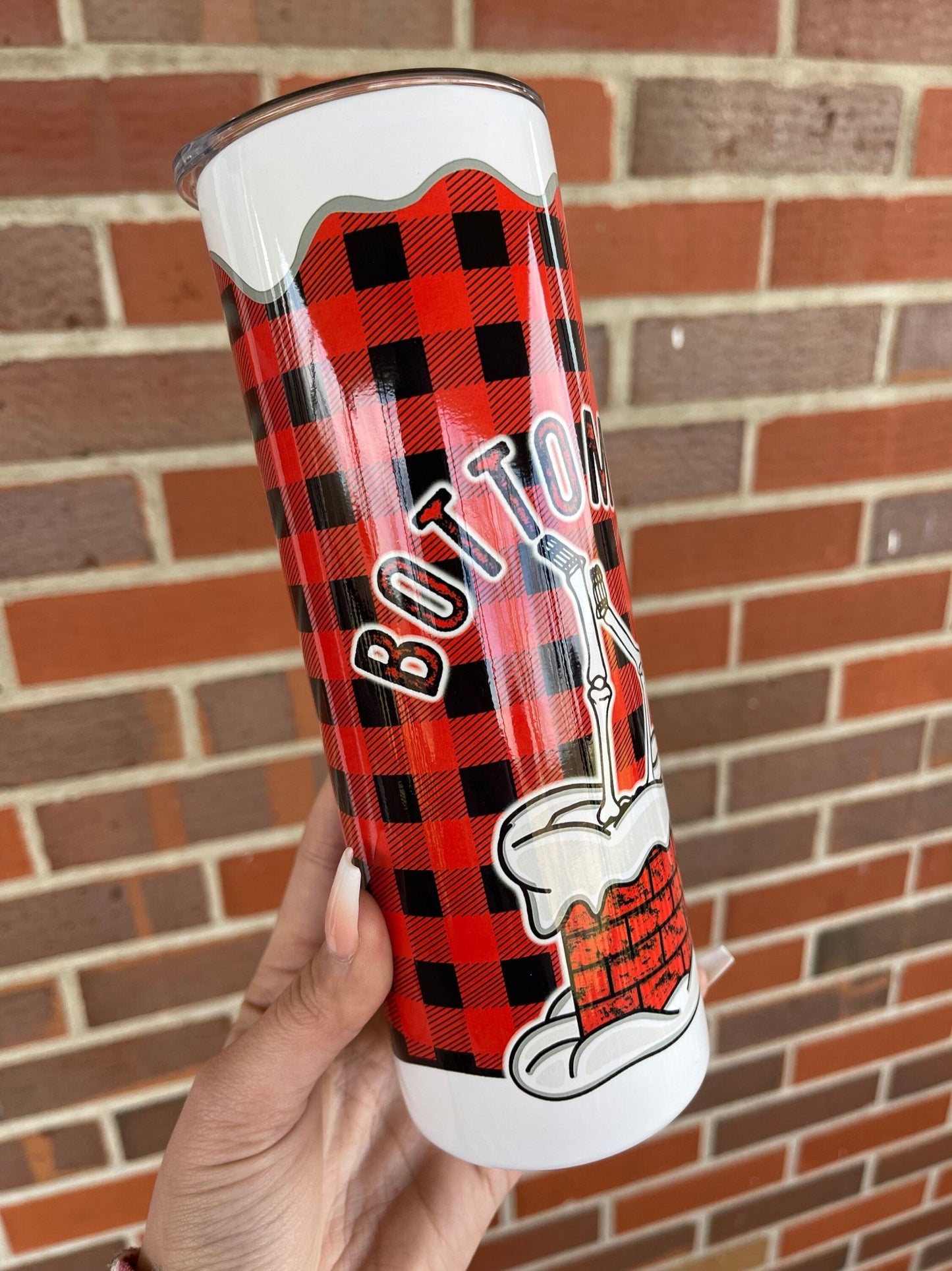 RTS Bottoms Up Merry Christmas 20 Oz Tumbler, Adult Humor, Funny, Ho Ho Ho, Merry Christmas, Xmas, 20 oz Skinny Tumbler - Twine + Sage Co. LLC