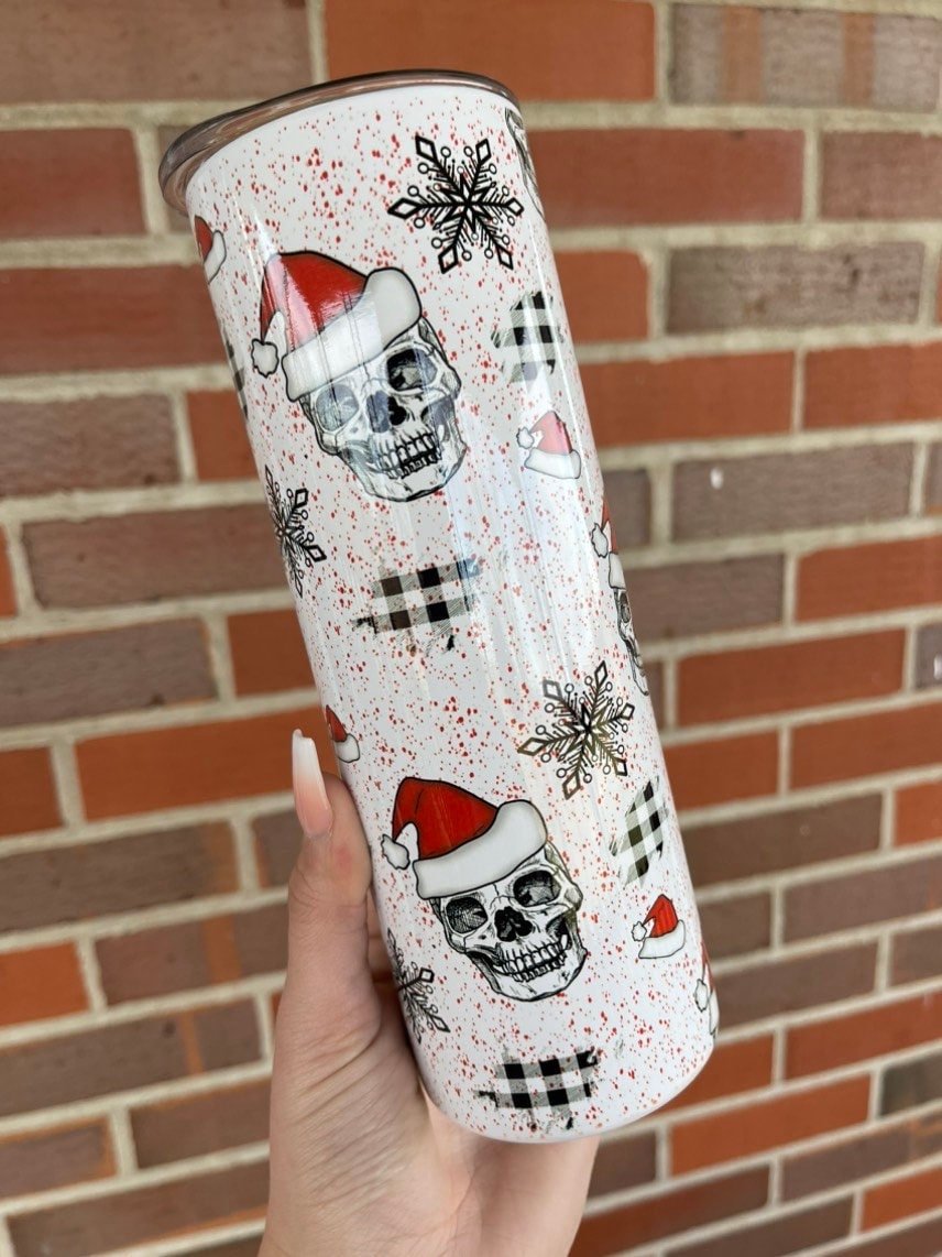 RTS Skeleton Santa Merry Christmas 20 Oz Tumbler, Adult Humor, Funny, Ho Ho Ho, Merry Christmas, Xmas, 20 oz Skinny Tumbler - Twine + Sage Co. LLC