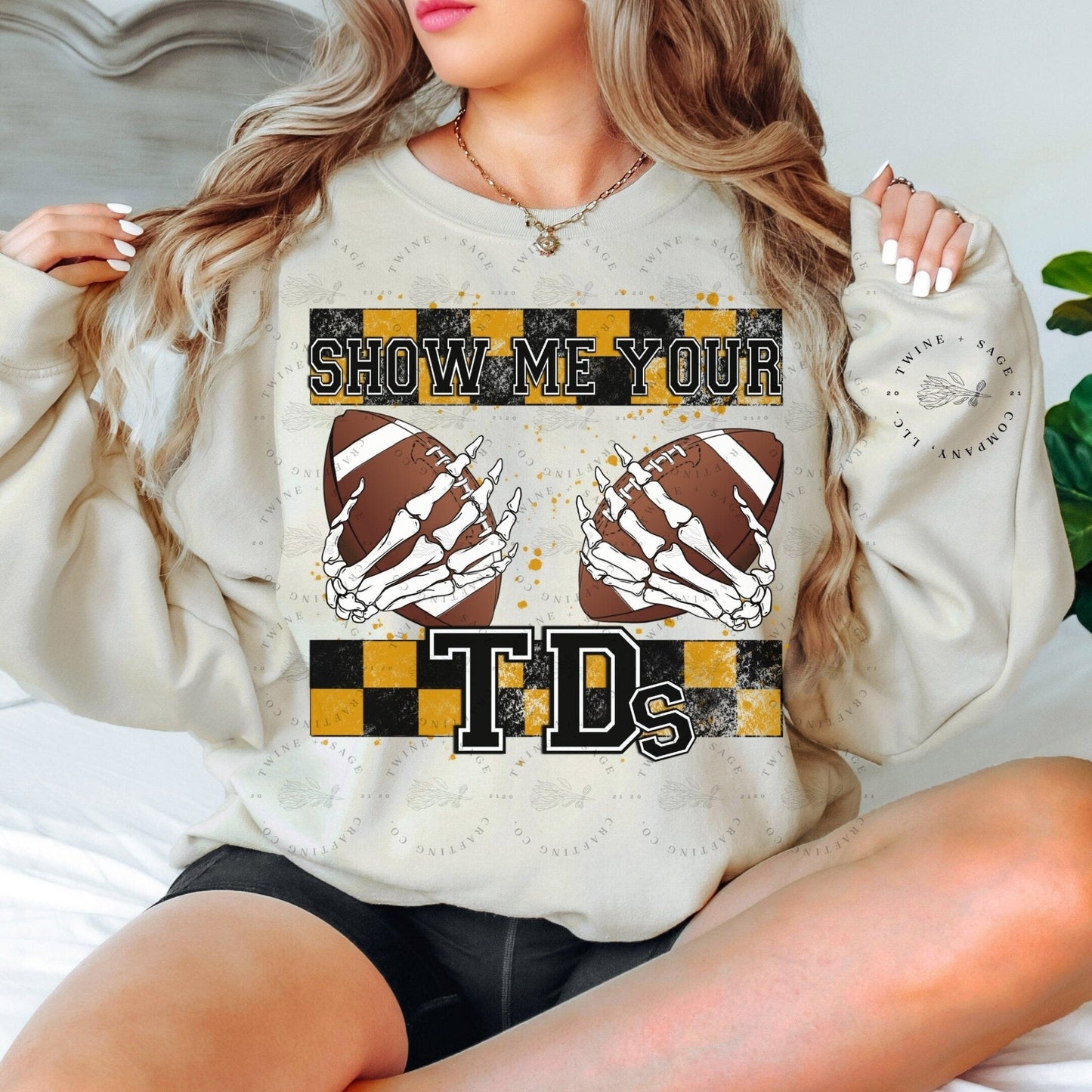 Show Me Your TDs Sweatshirt, Football Sweatshirt, NFL Sweatshirt, College Football Sweatshirt, Western Halloween Sweatshirt, Baggy Clothes - Twine + Sage Co. LLC