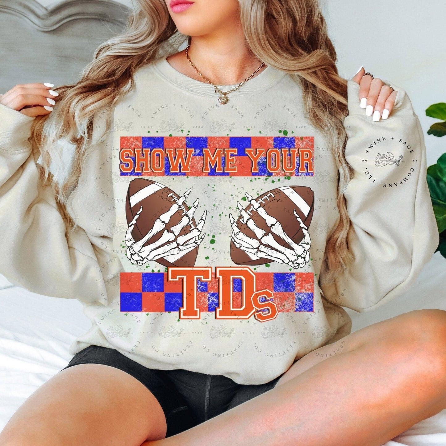 Show Me Your TDs Sweatshirt, Football Sweatshirt, NFL Sweatshirt, College Football Sweatshirt, Western Halloween Sweatshirt, Baggy Clothes - Twine + Sage Co. LLC
