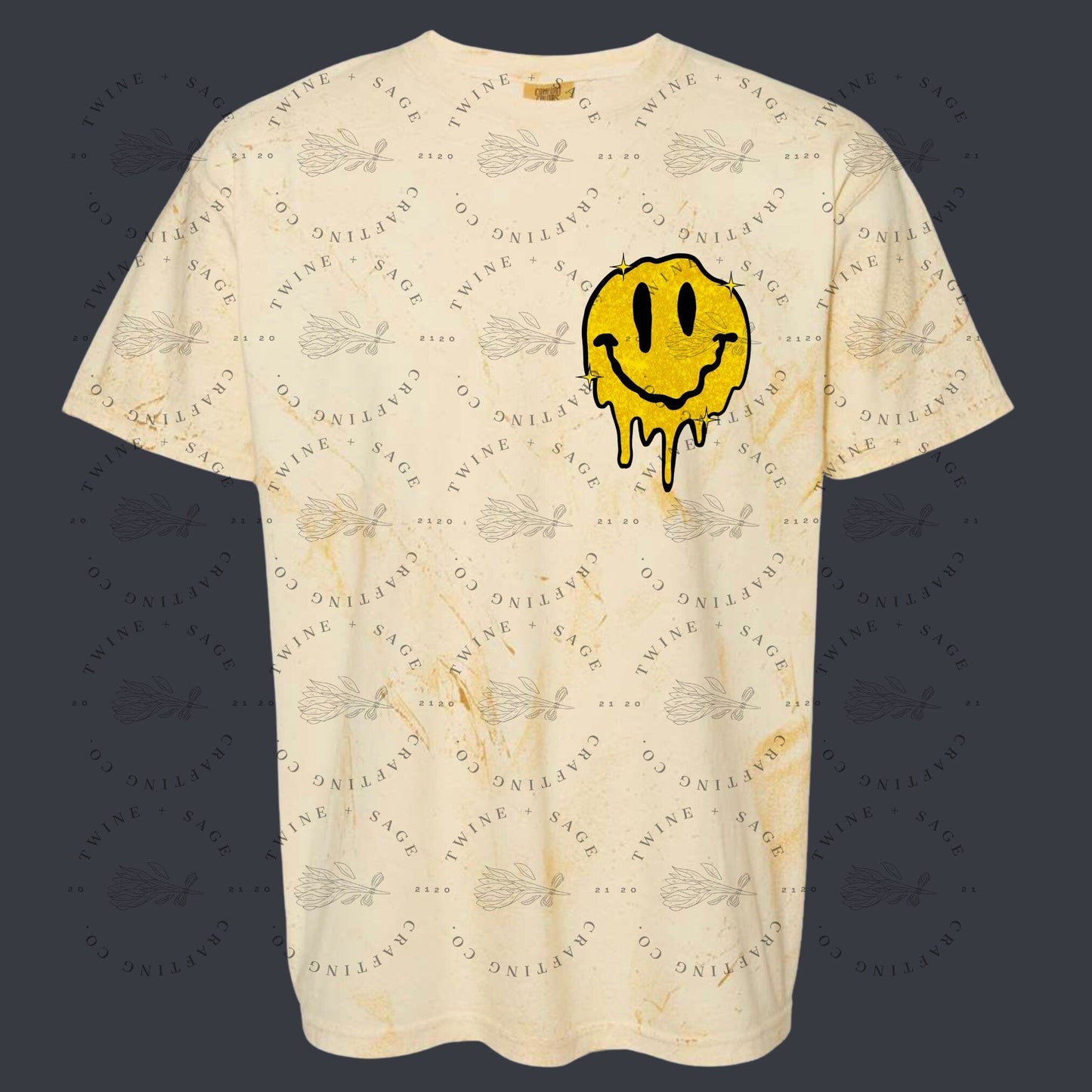 Sometimes It Be Like That Shirt, Melted Smiley Face Shirt, Smiley Face Shirt, Graphic Tee Shirt, Comfort Colors, Sad Shirt, Faux Pocket Tee - Twine + Sage Co. LLC