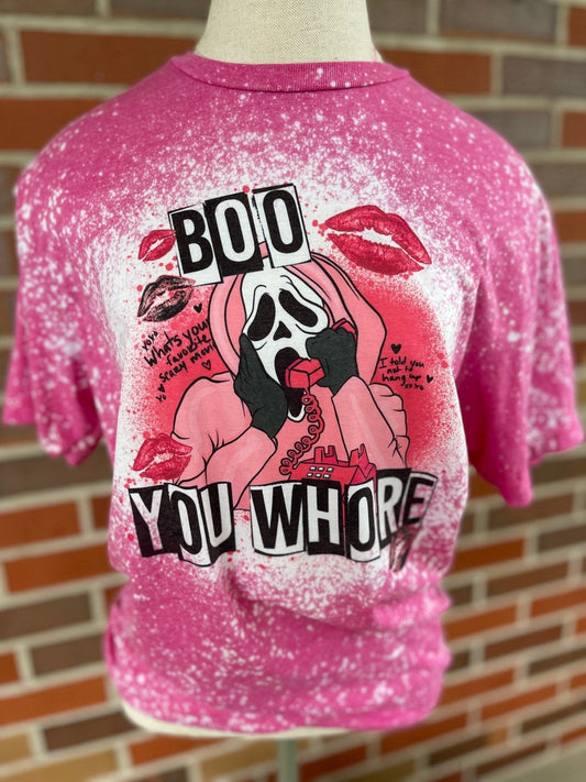 Boo You Whore Horror T-shirt, Halloween Graphic Tee - Twine + Sage Co. LLC