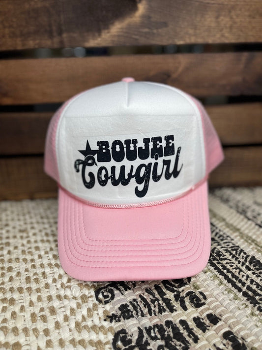 Boujee Cowgirl Trucker Hat, Trucker hat, summer hat, pink hat, truckers hat, Western Hat - Twine + Sage Co. LLC