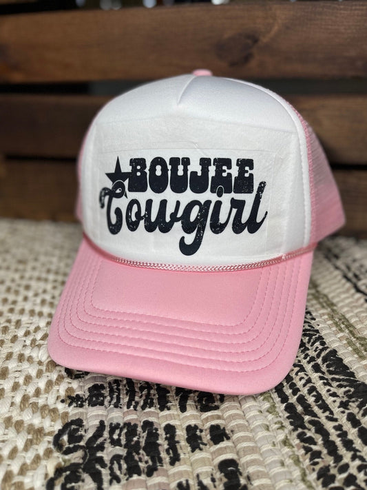 Boujee Cowgirl Trucker Hat, Trucker hat, summer hat, pink hat, truckers hat, Western Hat - Twine + Sage Co. LLC