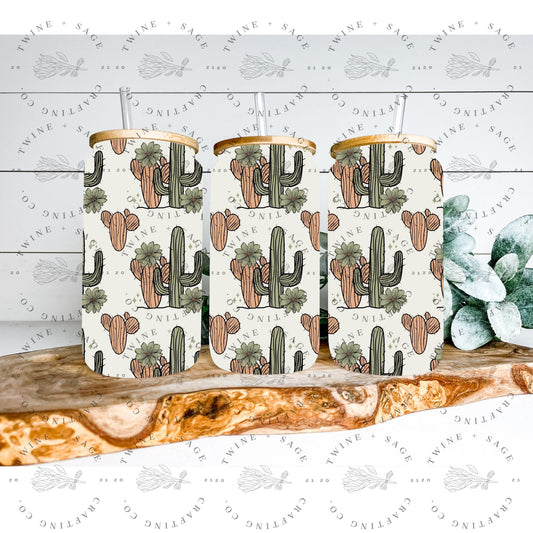 Cactus Libbey Can, Cactus Iced Coffee Glass Can, Cactus Tumbler, Mama Glass Can, Desert Cactus Cup, Gift, Mother's Day Gift, Gift For Her - Twine + Sage Co. LLC