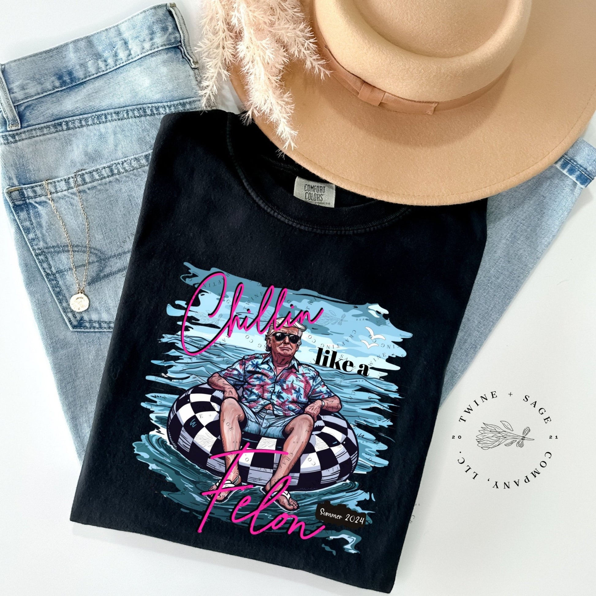 Chillin Like A Felon Shirt, Trump Shirt, Donald Trump Shirt, Graphic Tee Shirt, Comfort Colors Shirt - Twine + Sage Co. LLC