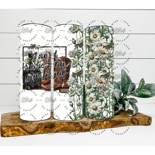 Country Tumbler, 20 oz Skinny Tumbler, Daisy Tumbler, Western Tumbler, Personalized Mama Gift, Gifts For Moms, Tumbler For Mom - Twine + Sage Co. LLC