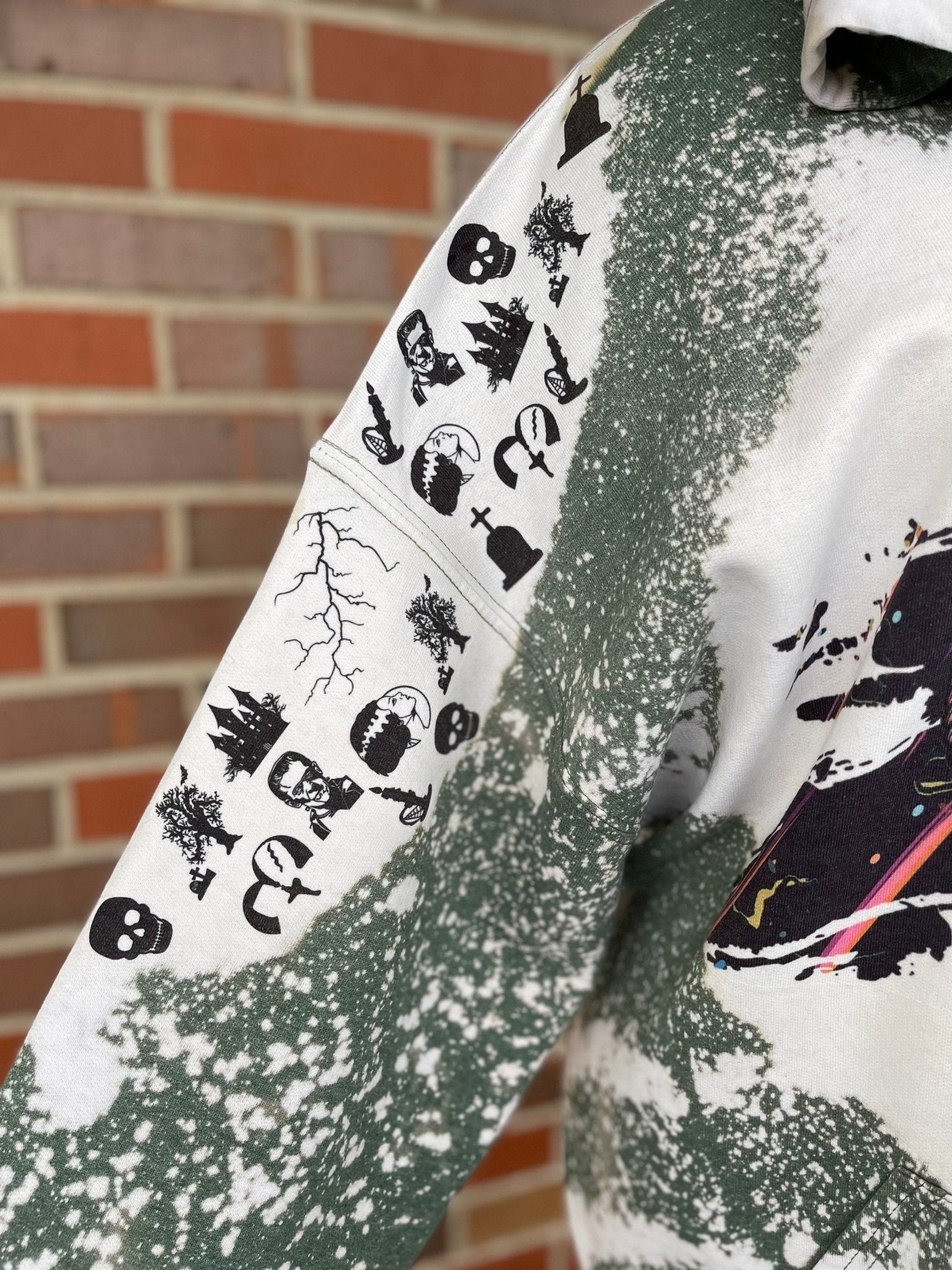 Frankenstein And Bride Hoodie, Bride Of Frankenstein Sweatshirt,Halloween Horror Custom Bleach Sweatshirt, Victor Frankenstein Hoodie - Twine + Sage Co. LLC