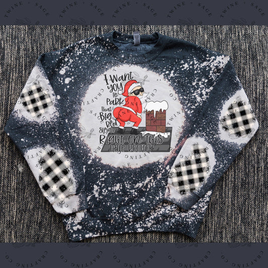 Funny Santa Crew Sweatshirt, Christmas Sweatshirt, Adult Sweatshirt, Novelty Sweatshirt, X - Mas Gift, Gift for Her, Gift For Him, Hilrious - Twine + Sage Co. LLC