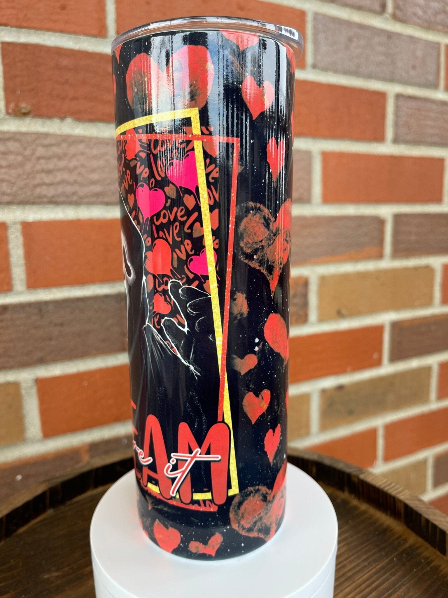 Ghostface 20 oz Skinny Tumbler, Scream Valentines Day Tumbler, Ghost Face Tumbler, Horror Movie Cup, Valentine, Gift For Her, Gift For Him - Twine + Sage Co. LLC