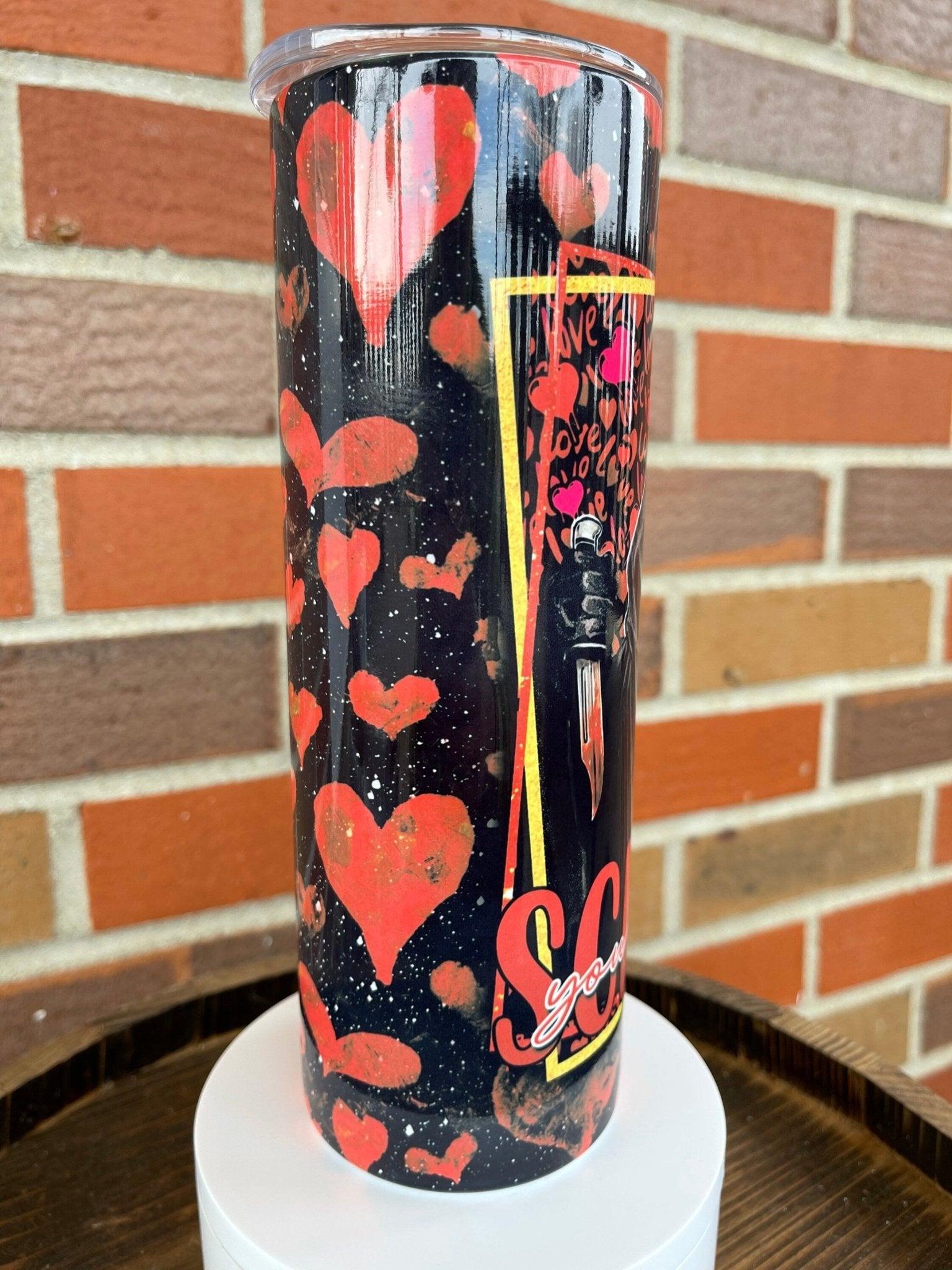 Ghostface 20 oz Skinny Tumbler, Scream Valentines Day Tumbler, Ghost Face Tumbler, Horror Movie Cup, Valentine, Gift For Her, Gift For Him - Twine + Sage Co. LLC