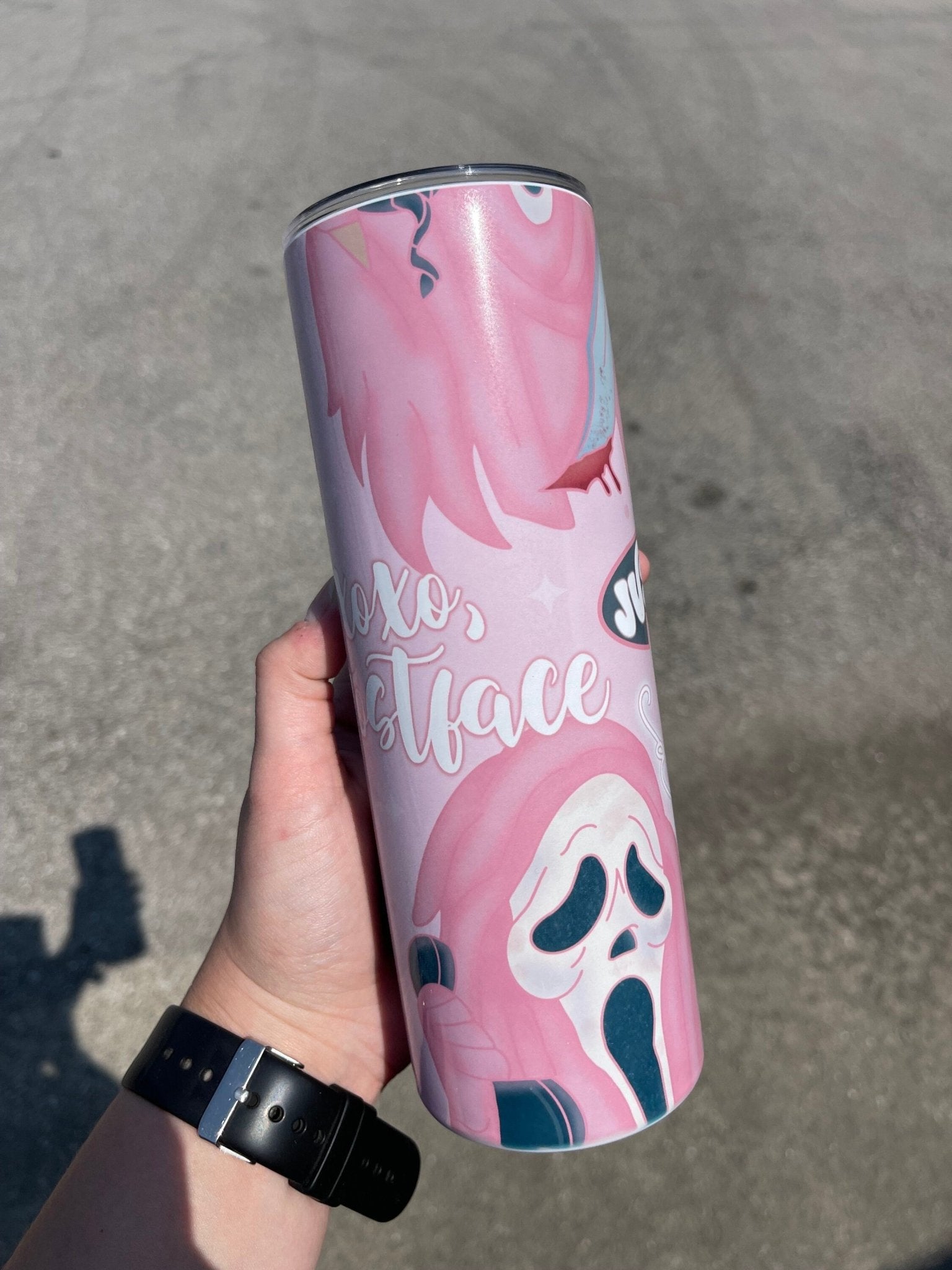 Ghostface 20 oz Skinny Tumbler, Scream Valentines Day Tumbler, Ghost Face Tumbler, Horror Movie Cup, Valentine, Gift For Her, Gift For Him - Twine + Sage Co. LLC