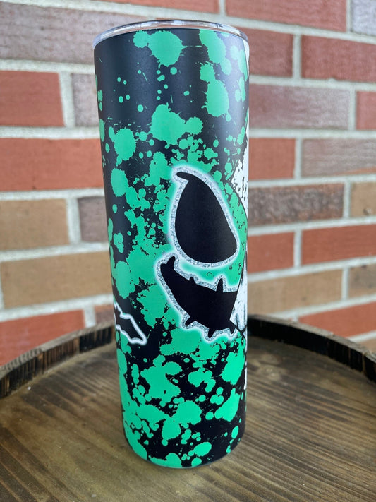 Glow In The Dark Horror Tumbler, Halloween 20 oz Skinny Tumbler, Halloween Tumbler, Horror Movie Cup, Gift For Her, Horror Cup, GID Tumbler - Twine + Sage Co. LLC
