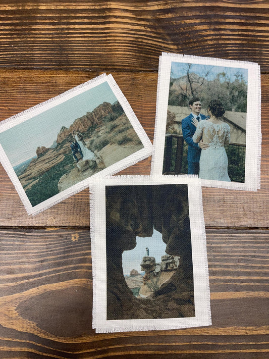 Canvas Photo Gift, Anniversary Gift, Custom Photo Gift, Wedding Gift, Wedding Photo Gift, Tiny Tapestry, Custom Portrait Gift, Timeless Gift