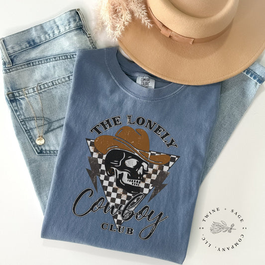 Lonely Cowboy Shirt, Boho Shirt, Country Shirt, Western Shirt, Spade Shirt, Graphic Tee Shirt, Comfort Colors Shirt - Twine + Sage Co. LLC