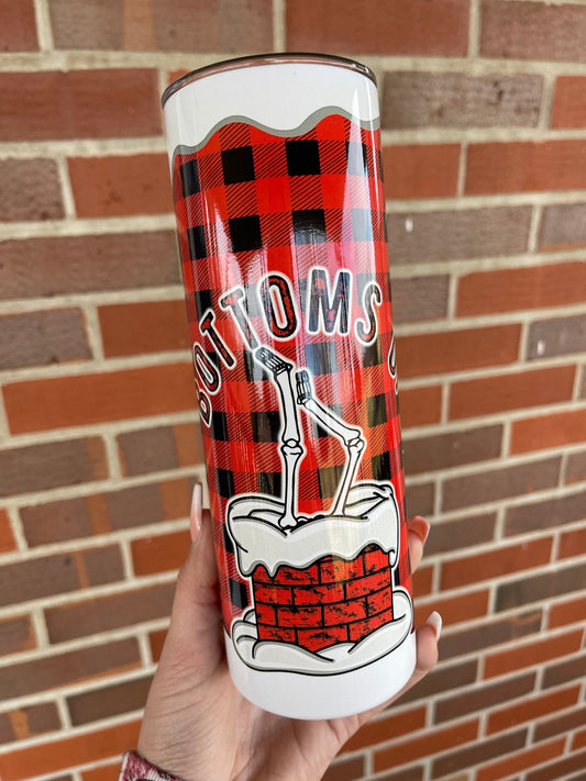 RTS Bottoms Up Merry Christmas 20 Oz Tumbler, Adult Humor, Funny, Ho Ho Ho, Merry Christmas, Xmas, 20 oz Skinny Tumbler - Twine + Sage Co. LLC