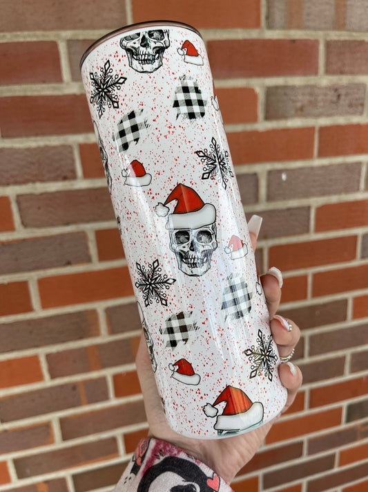 RTS Skeleton Santa Merry Christmas 20 Oz Tumbler, Adult Humor, Funny, Ho Ho Ho, Merry Christmas, Xmas, 20 oz Skinny Tumbler - Twine + Sage Co. LLC