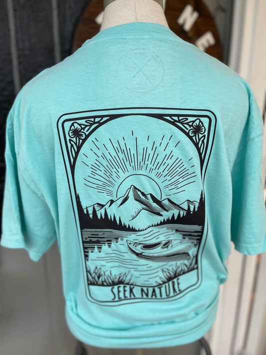 Seek Nature Shirt, Outdoorsy Shirt, Hiking Shirt, Mothers Day Shirt, Graphic Tee Shirt, Comfort Colors Shirt - Twine + Sage Co. LLC