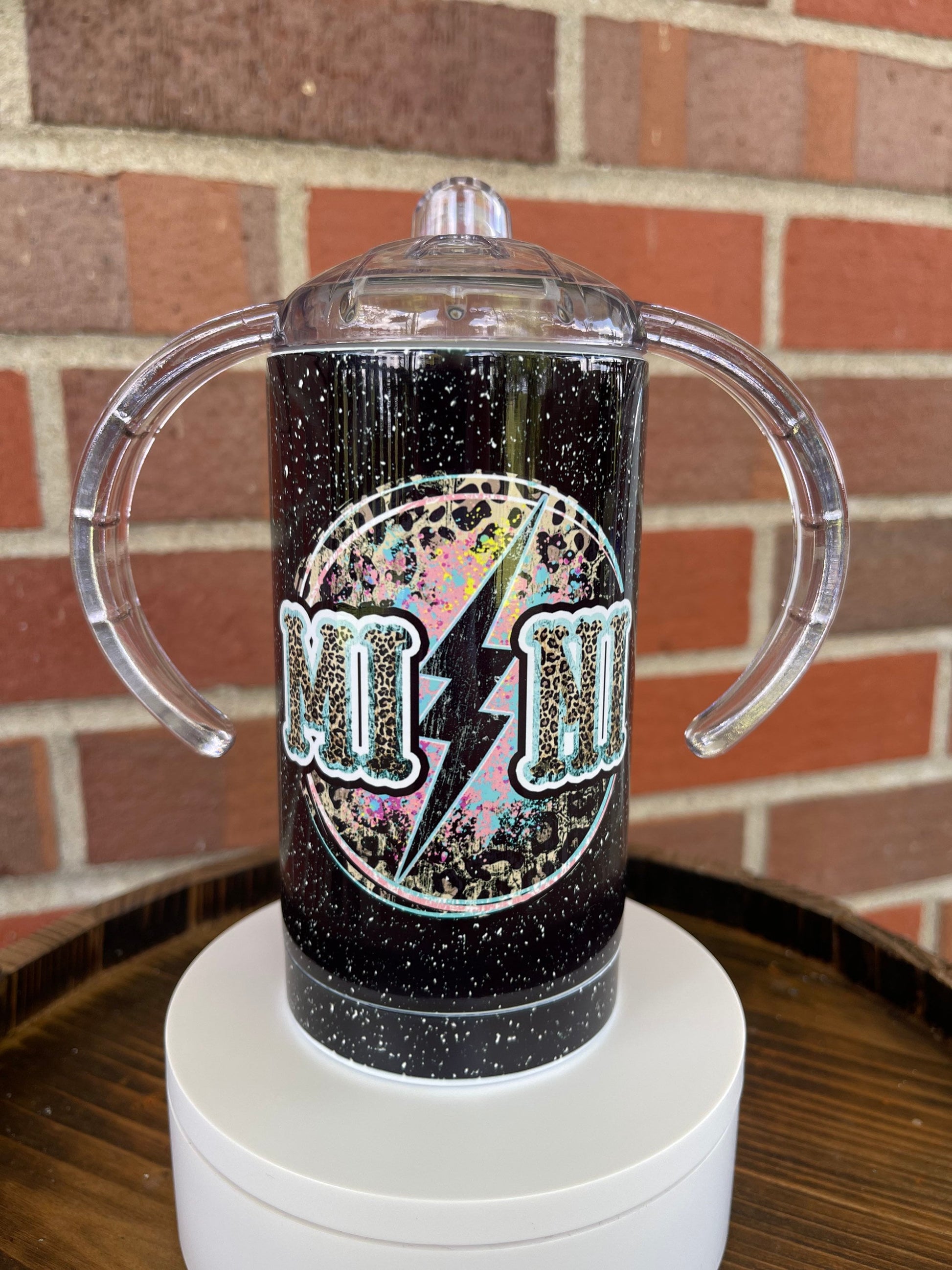 Mama + Mini Tumbler Sippy Cup Set, Lightning Bolt, Leopard, 12 oz 20 oz Skinny Tumbler, Mama And Mini Cups, Mommy And Me, Mothers Day Set