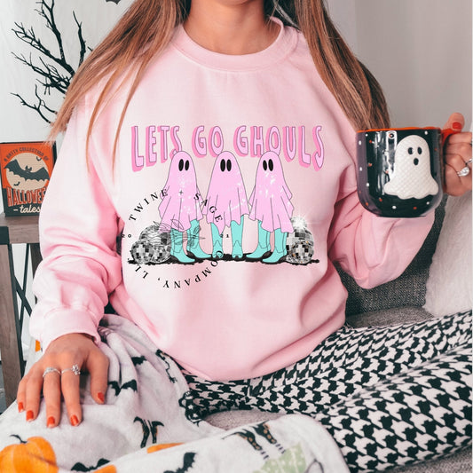 Let’s Go Ghouls Halloween Sweatshirt, Halloween Sweatshirt, Ghost Sweatshirt, Western Halloween Sweatshirt - Twine + Sage Co. LLC