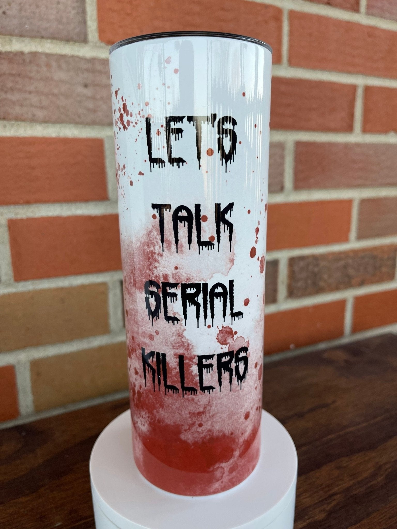 Let’s Talk Serial Killers 20 oz Skinny Tumbler, True Crime Tumbler, True Crime Junkie, True Crime Obsessed - Twine + Sage Co. LLC