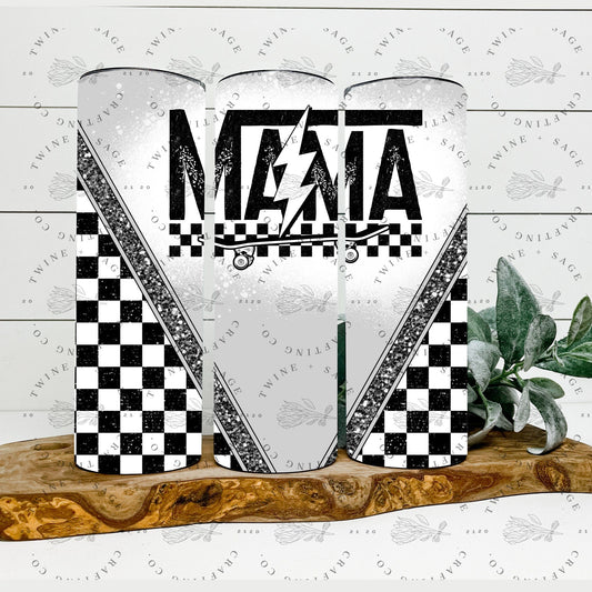 Mama + Mini Tumbler Sippy Cup Set, Checkered Tumbler, 12 oz 20 oz Skinny Tumbler, Mama And Mini Cups, Mommy Me, Mothers Day Set, Alternative - Twine + Sage Co. LLC