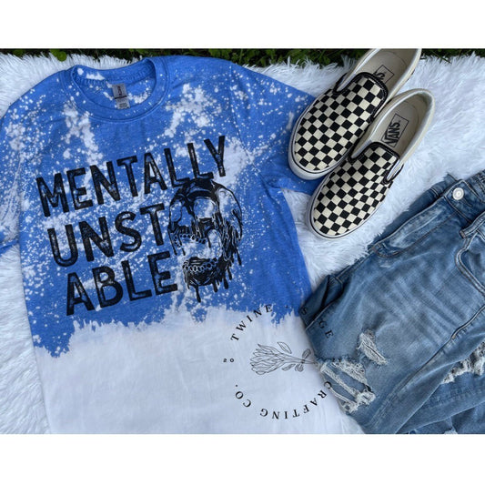 Mentally Unstable T-shirt, Skull tee, Halloween tee, Mama T-Shirt, Mama Tee - Twine + Sage Co. LLC
