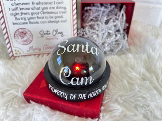 Santa Cam Christmas Blinking Mock Surveillance Camera and Santa Letter, North Pole Elves, Holiday Gift Wrapped, No Peeking, Xmas Decor, Xmas - Twine + Sage Co. LLC