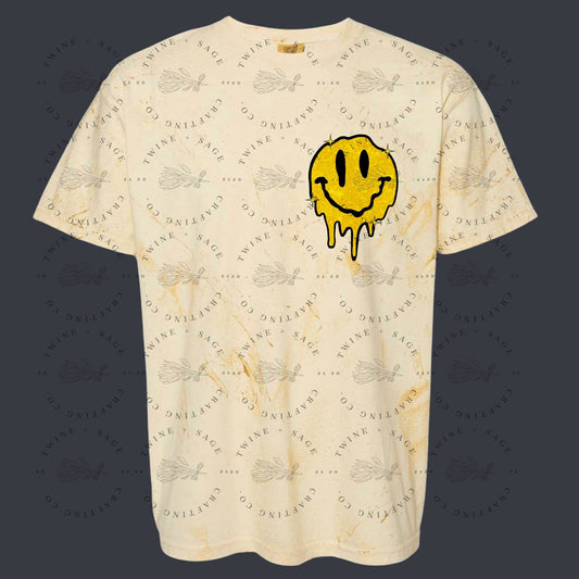 Sometimes It Be Like That Shirt, Melted Smiley Face Shirt, Smiley Face Shirt, Graphic Tee Shirt, Comfort Colors, Sad Shirt, Faux Pocket Tee - Twine + Sage Co. LLC