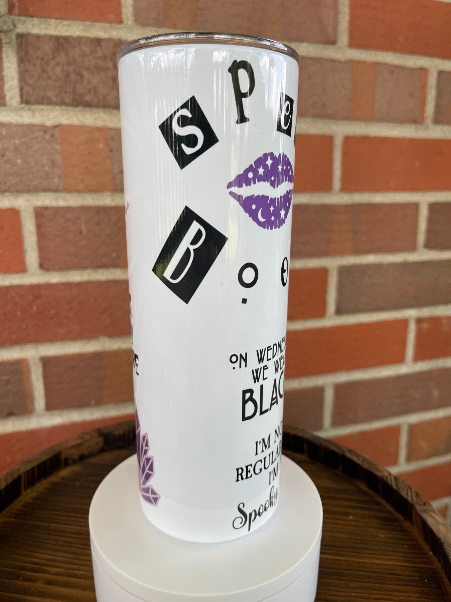 Spell Book, On Wednesdays We Wear Black, Spooky Mom, Witch Bitch, Hexing, You can’t sit with us, boo you whore 20 oz Skinny Tumbler - Twine + Sage Co. LLC