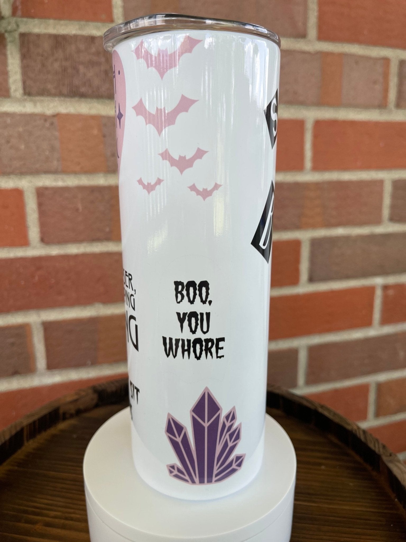 Spell Book, On Wednesdays We Wear Black, Spooky Mom, Witch Bitch, Hexing, You can’t sit with us, boo you whore 20 oz Skinny Tumbler - Twine + Sage Co. LLC
