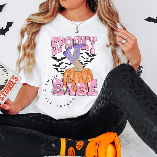 Spooky Babe Halloween Shirt, Halloween Shirt, Witch Shirt, Dark Humor Shirt, Funny Shirt - Twine + Sage Co. LLC