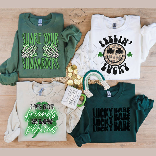 St. Patrick’s Sweatshirt, Feeling Lucky Shirt, Drinking Shirt Shirt, St Paddys Day Shirt, St Patrick’s Day Shirt, St Patrick Shirt, Shamrock - Twine + Sage Co. LLC