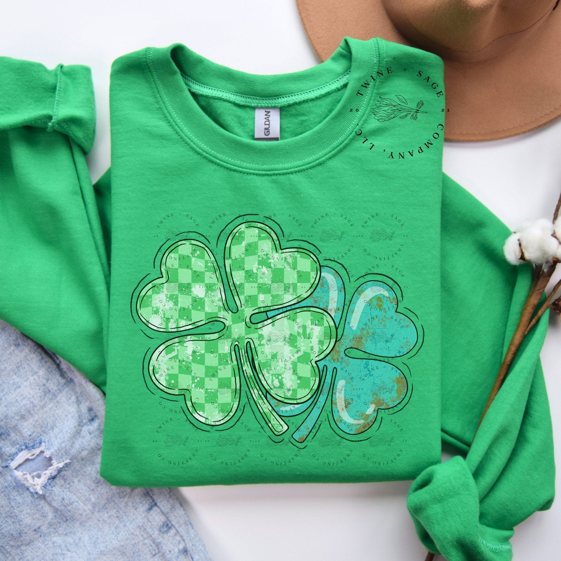 St. Patrick’s Sweatshirt, Feeling Lucky Shirt, Drinking Shirt Shirt, St Paddys Day Shirt, St Patrick’s Day Shirt, St Patrick Shirt, Shamrock - Twine + Sage Co. LLC