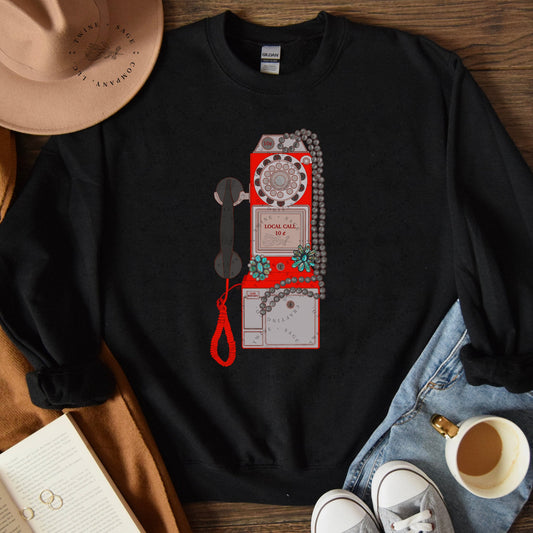 Vintage Western Sweatshirt, Payphone Sweatshirt, Western Sweatshirt, Country Sweatshirt, Turquoise Sweatshirt - Twine + Sage Co. LLC