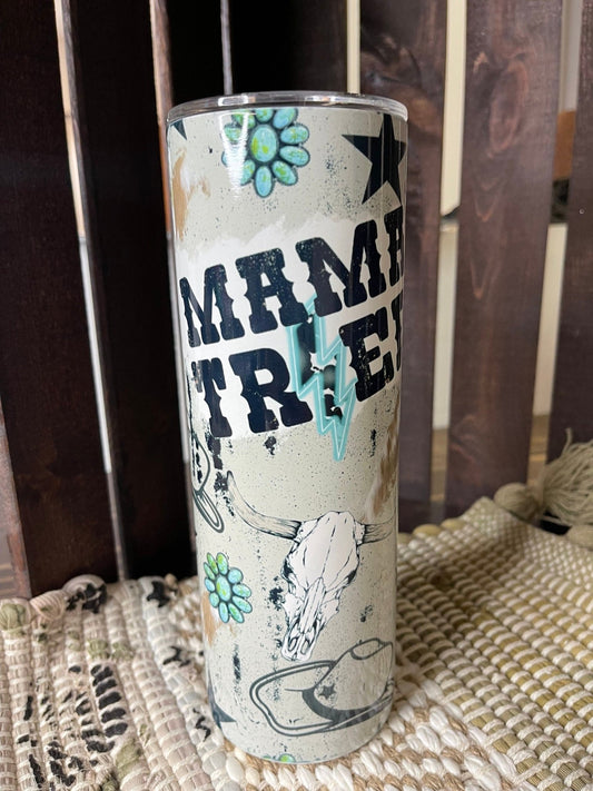 Western Tumbler, Country Tumbler, Mama Tried Tumbler, Punchy Tumbler, Personalized Mama Gift, Gifts For Moms, Tumbler For Mom - Twine + Sage Co. LLC