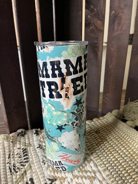 Western Tumbler, Country Tumbler, Mama Tried Tumbler, Punchy Tumbler, Personalized Mama Gift, Gifts For Moms, Tumbler For Mom - Twine + Sage Co. LLC