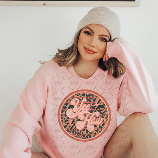 Yeehaw Sweatshirt, Western Sweatshirt, Country Sweatshirt, Leopard Sweatshirt, Southern Cowgirl Sweatshirt, Aesthetic Crewneck, Trendy - Twine + Sage Co. LLC